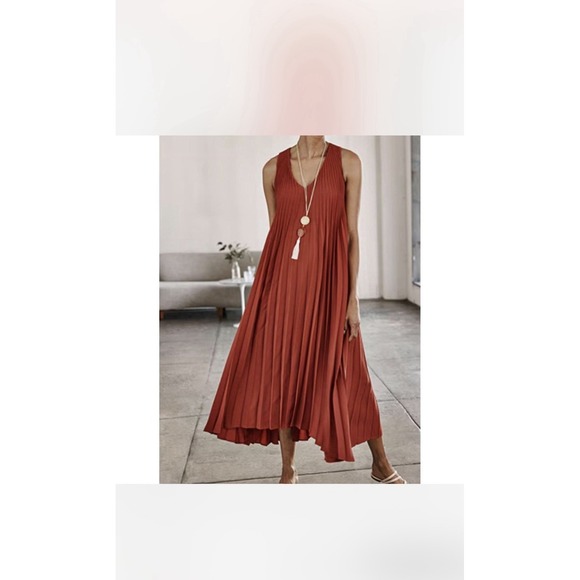 J. Jill Dresses & Skirts - J Jill Wearever Pleated Sleeveless Midi Dress Medium V Neck Minimalist